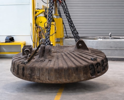 Electroimán circular en reparación