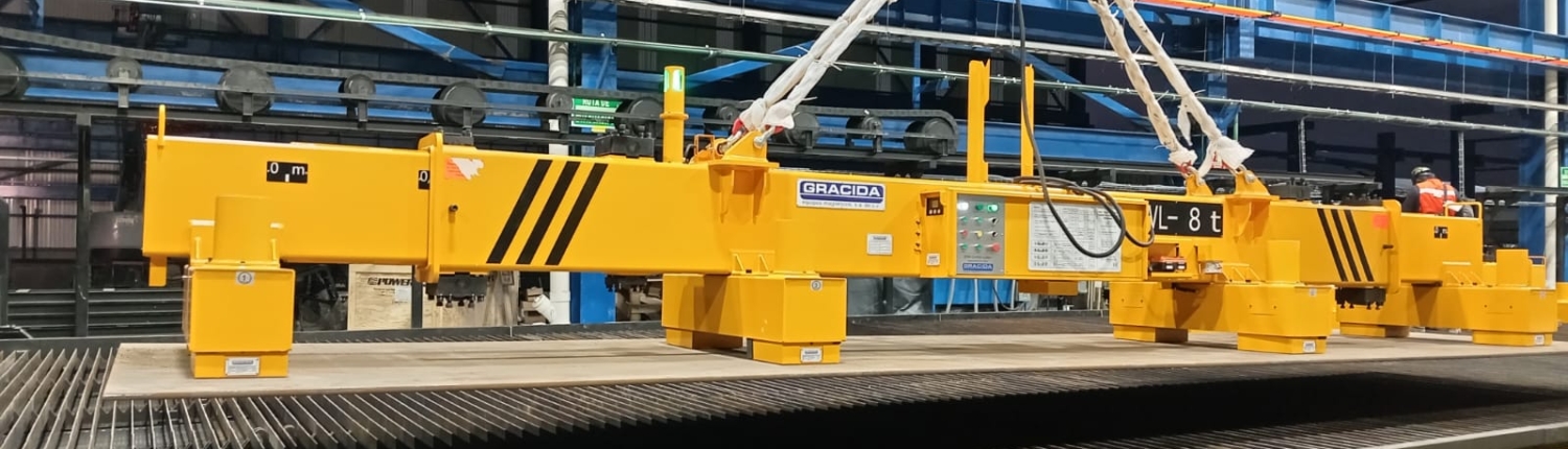 Sistema magnético electropermanente con baterías GM-HM1 Gracida para elevación y sujeción de materiales ferrosos
